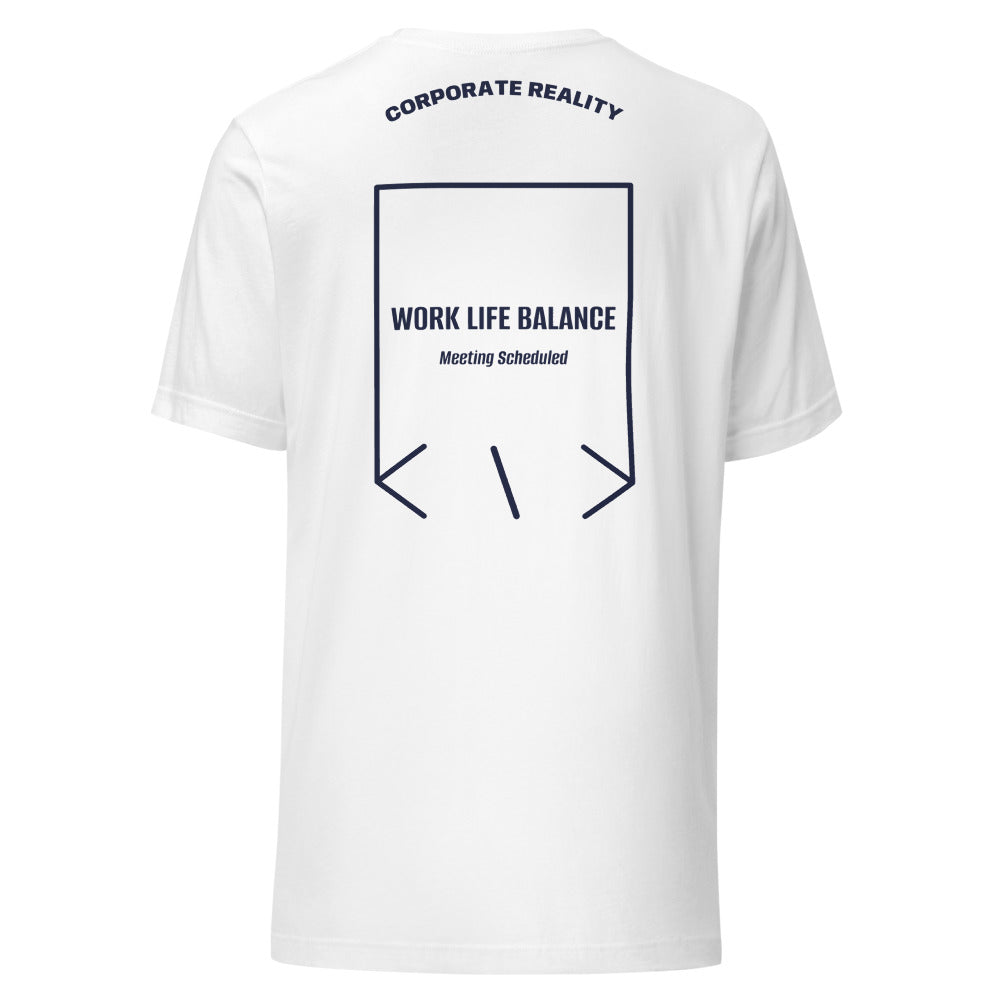 Work Life Balance — White Navy back mockup