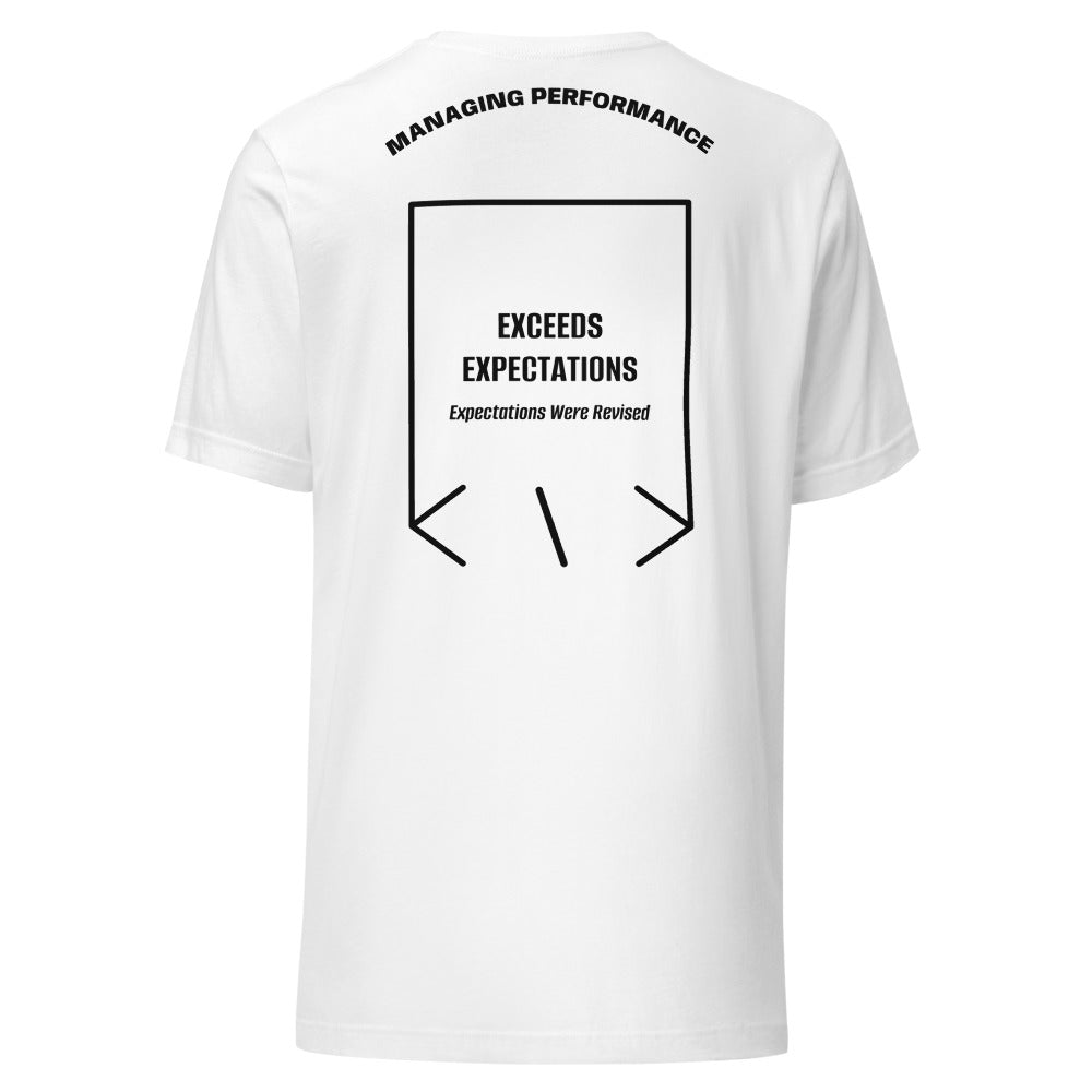 Exceeds Expectations — White Black back mockup