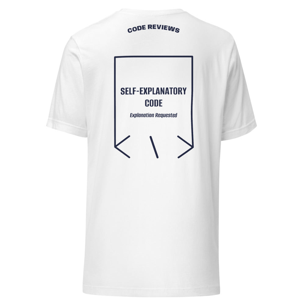 Self-Explanatory Code — secondary back mockup