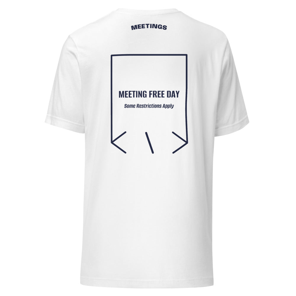 Meeting Free Day — White Navy back mockup
