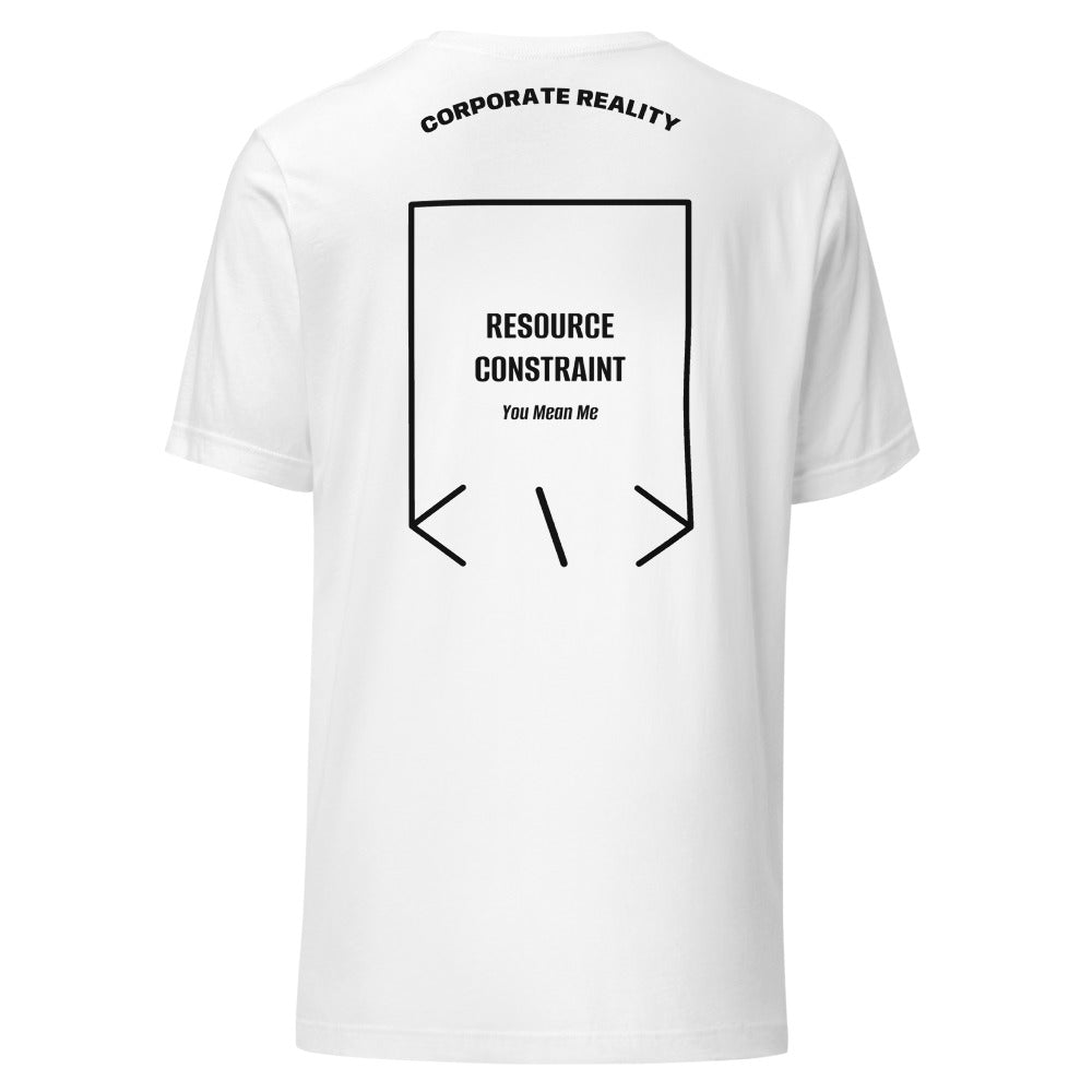 Resource Constraint — White Black back mockup