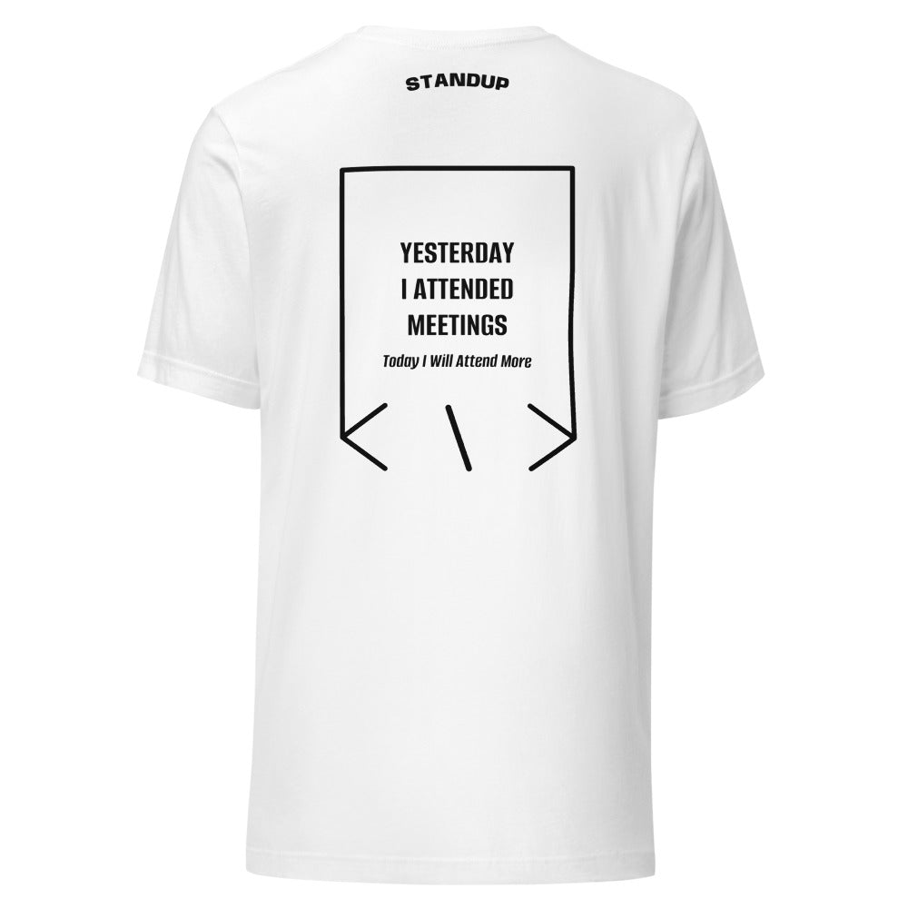 Yesterday I Attended Meetings — White Black back mockup