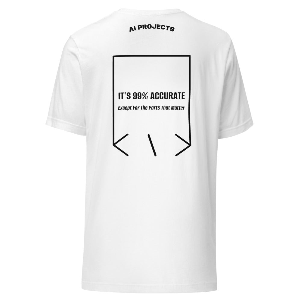 It's 99% Accurate — White Black back mockup