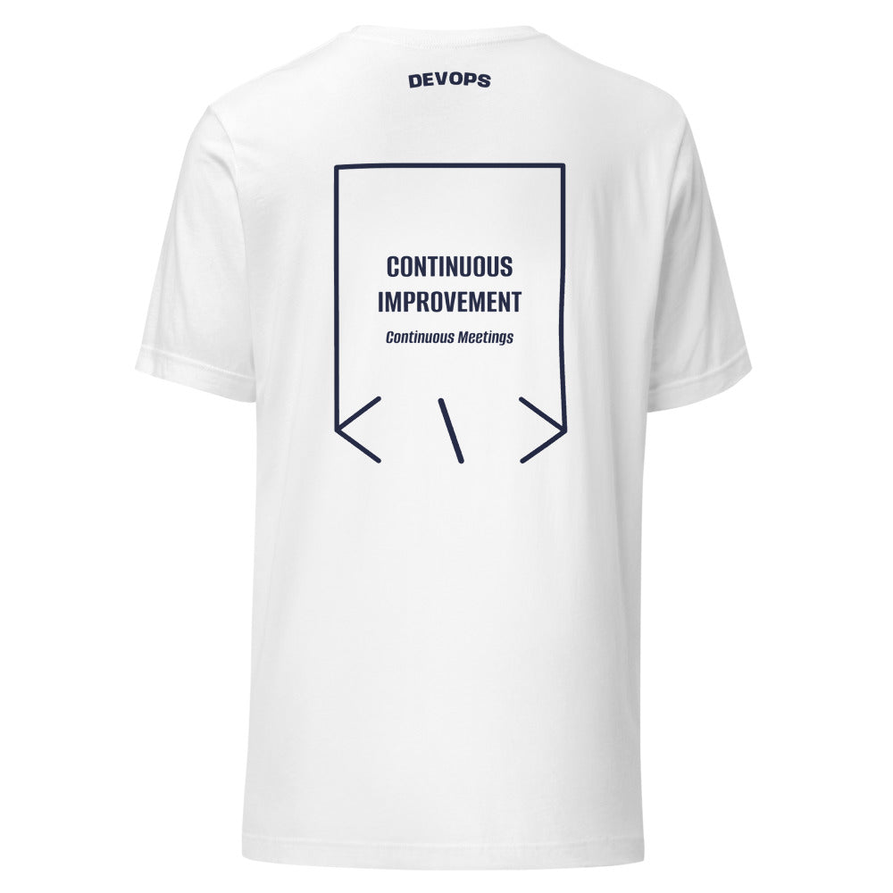 Continuous Improvement — White Navy back mockup