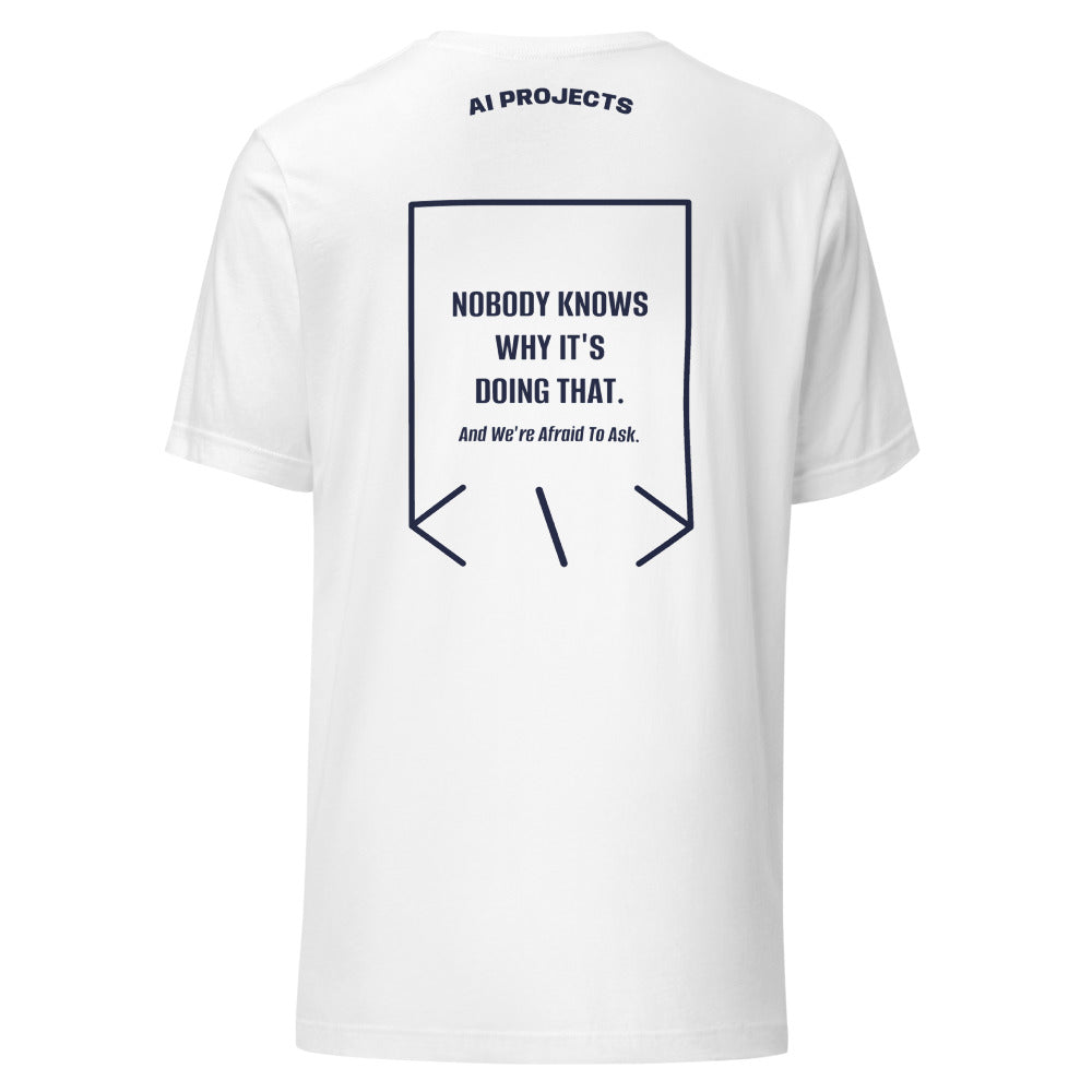 Nobody Knows Why It's Doing That. — White Navy back mockup