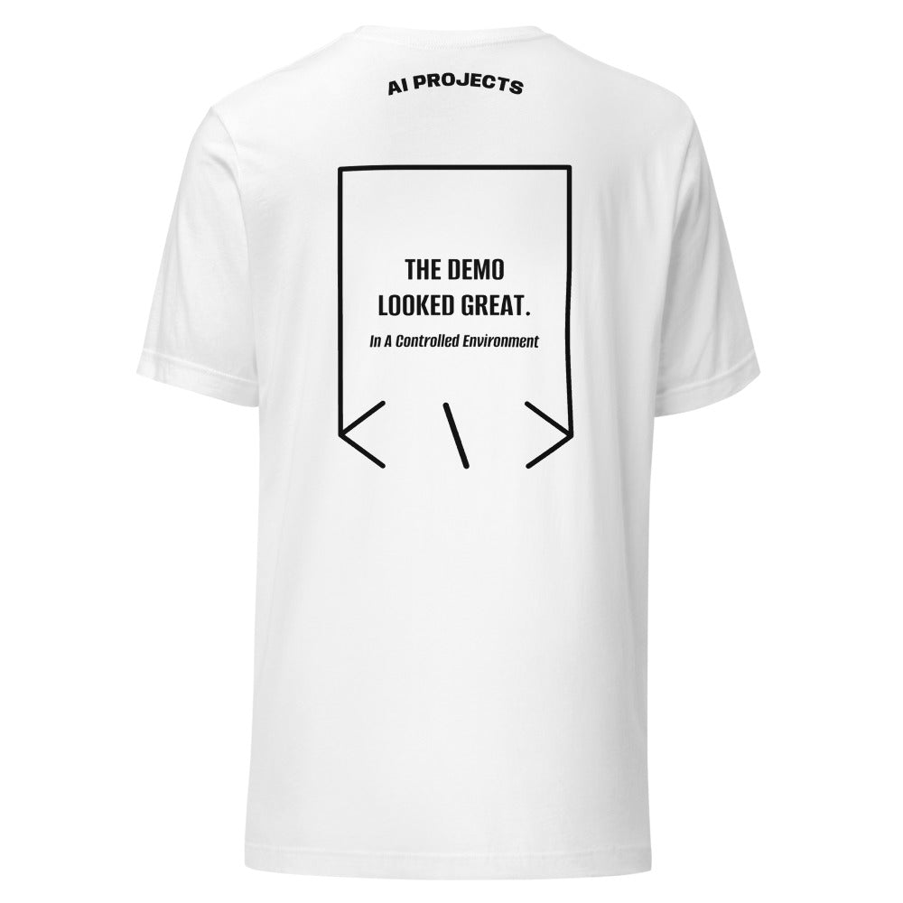 The Demo Looked Great. — White Black back mockup