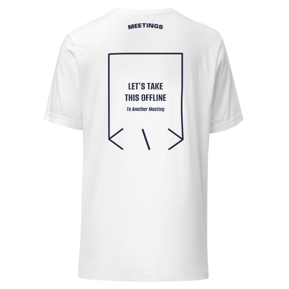 Let's Take This Offline — White Navy back mockup