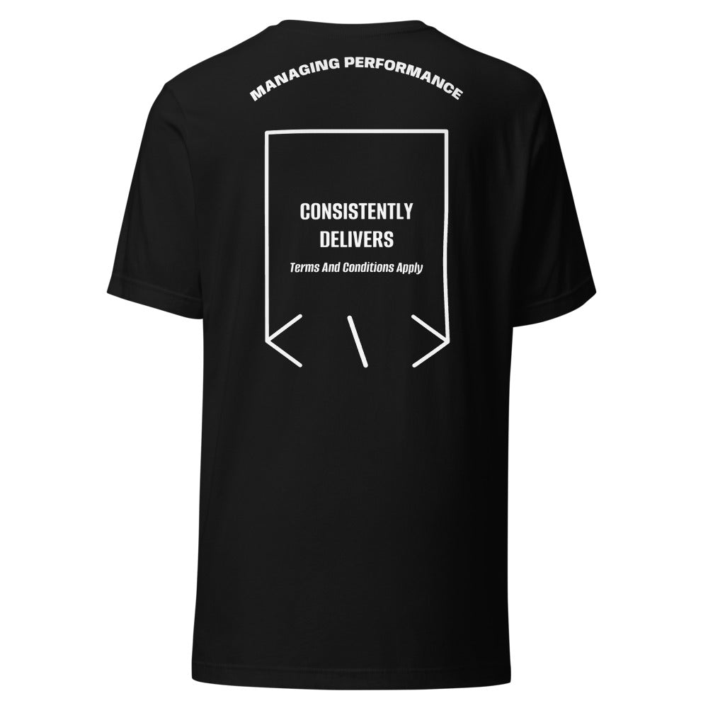Consistently Delivers — Black White back mockup