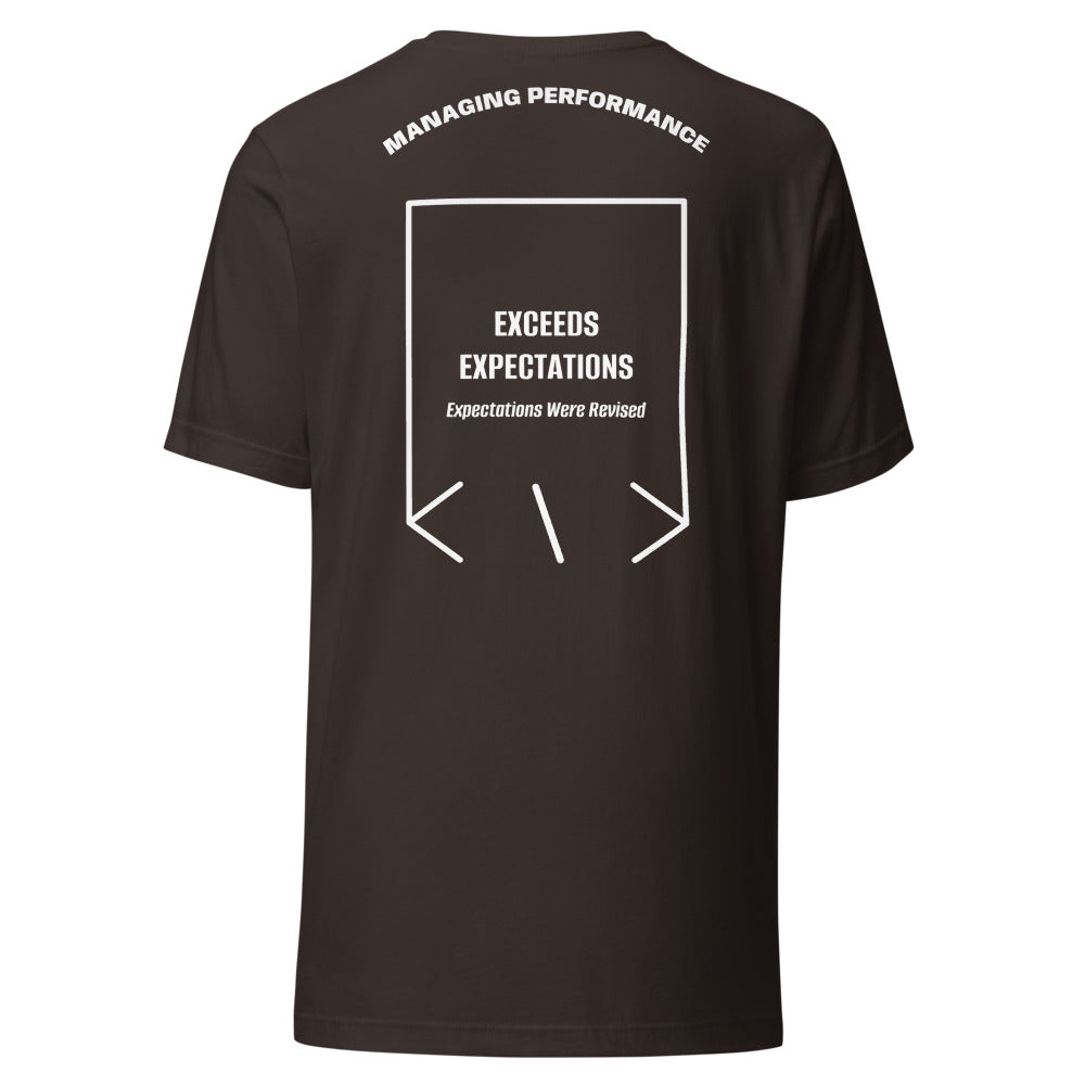 Exceeds Expectations — Brown White back mockup