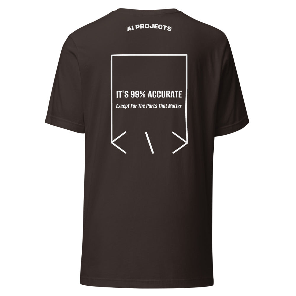 It's 99% Accurate — Brown White back mockup