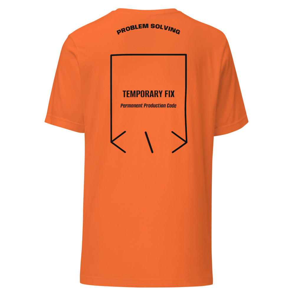 Temporary Fix — Orange Black back mockup