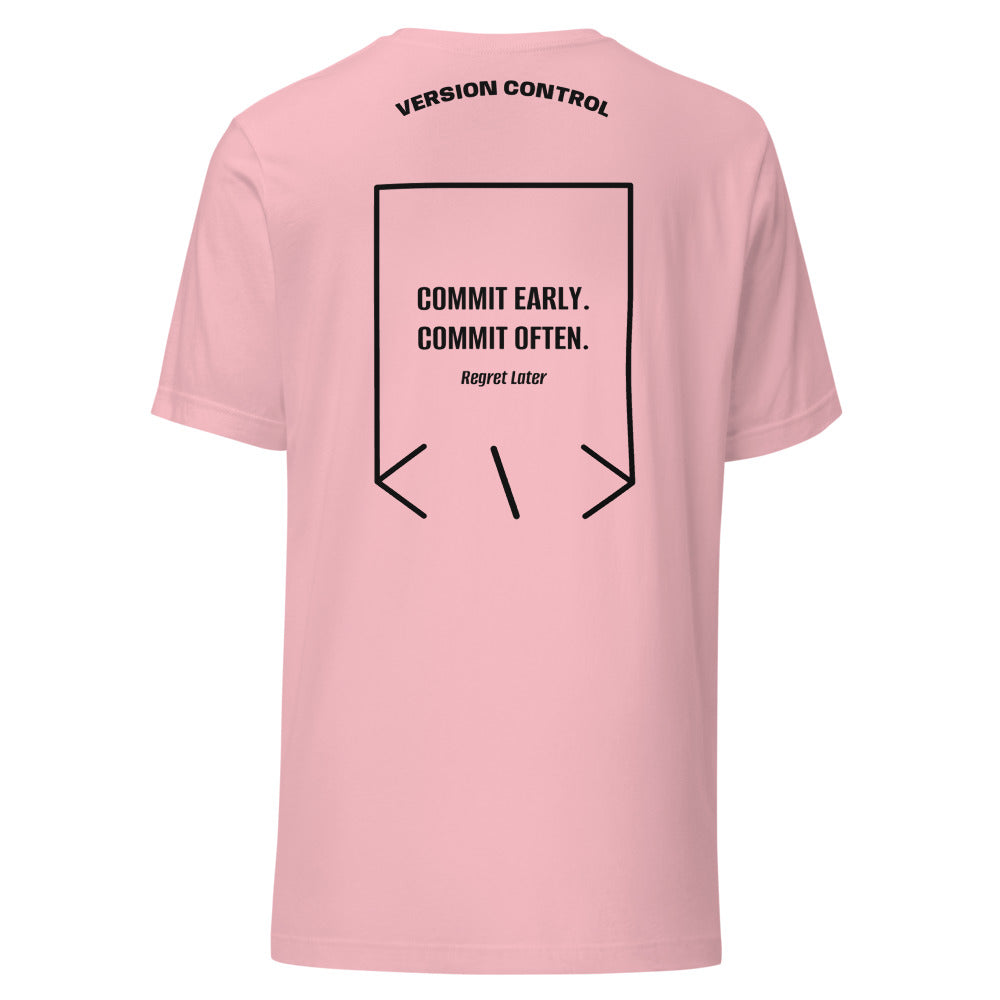 Commit Early. Commit Often. — Pink Black back mockup