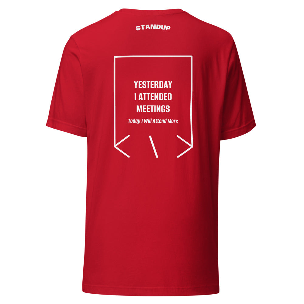 Yesterday I Attended Meetings — Red White back mockup
