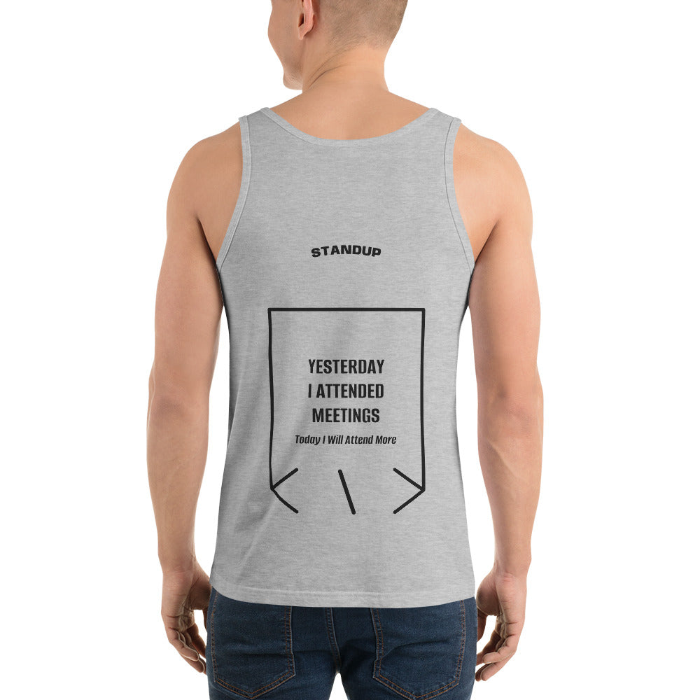 Yesterday I Attended Meetings — Athletic Heather Black back mockup