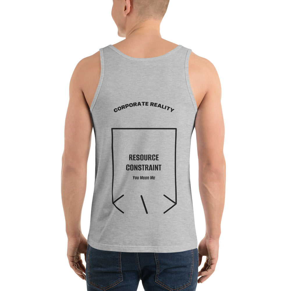 Resource Constraint — Athletic Heather Black back mockup