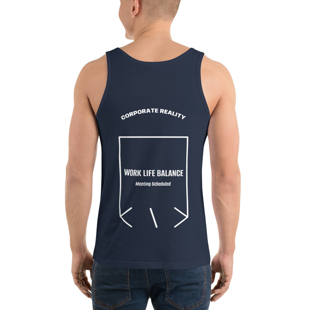 Work Life Balance — Navy White back mockup