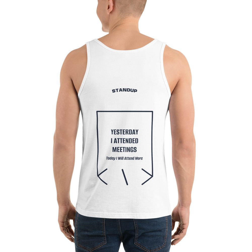 Yesterday I Attended Meetings — White Navy back mockup