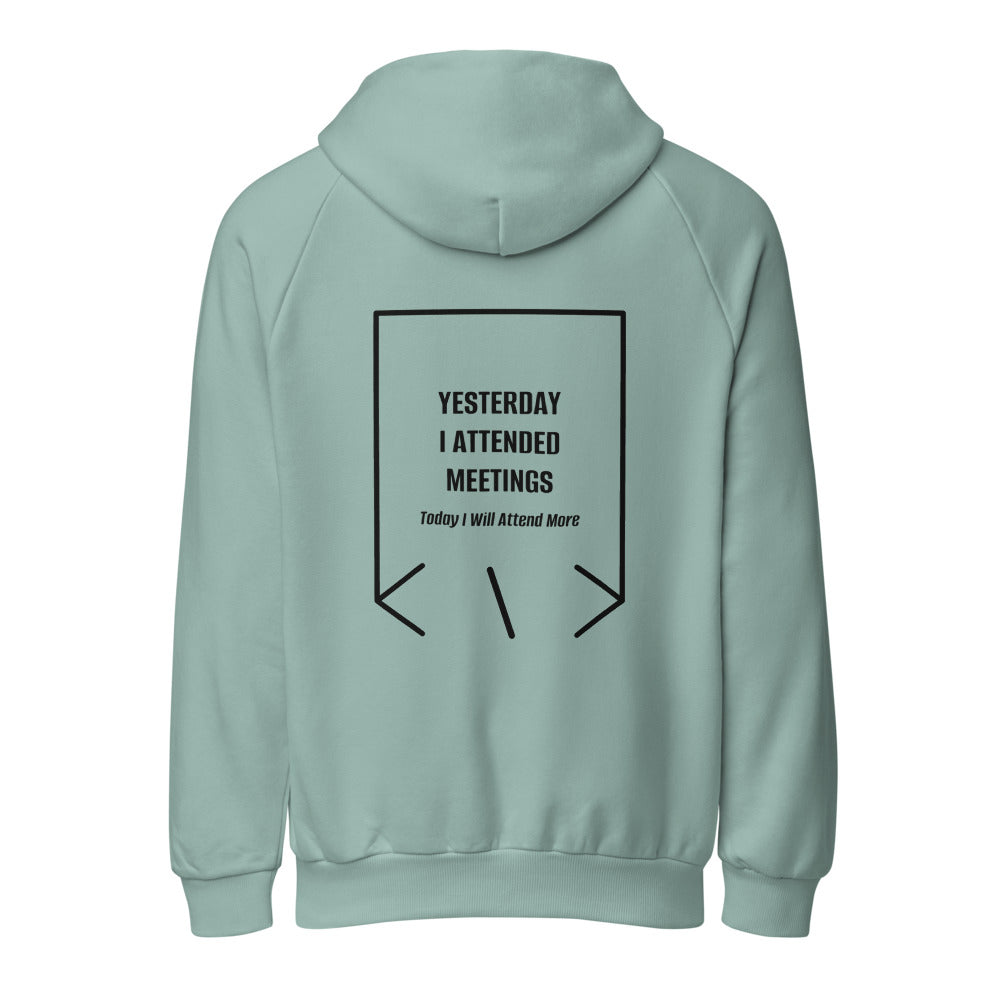 Yesterday I Attended Meetings — Arona Black back mockup