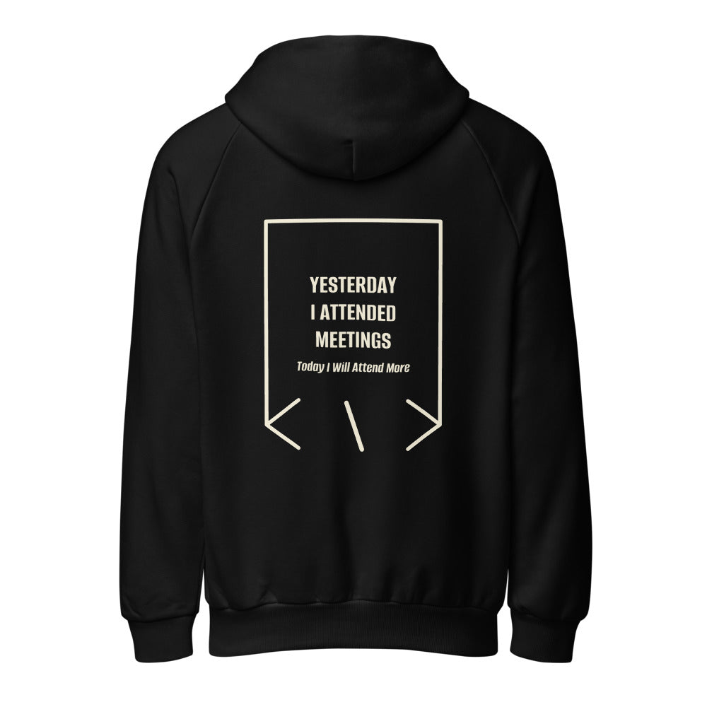 Yesterday I Attended Meetings — Black Cream back mockup