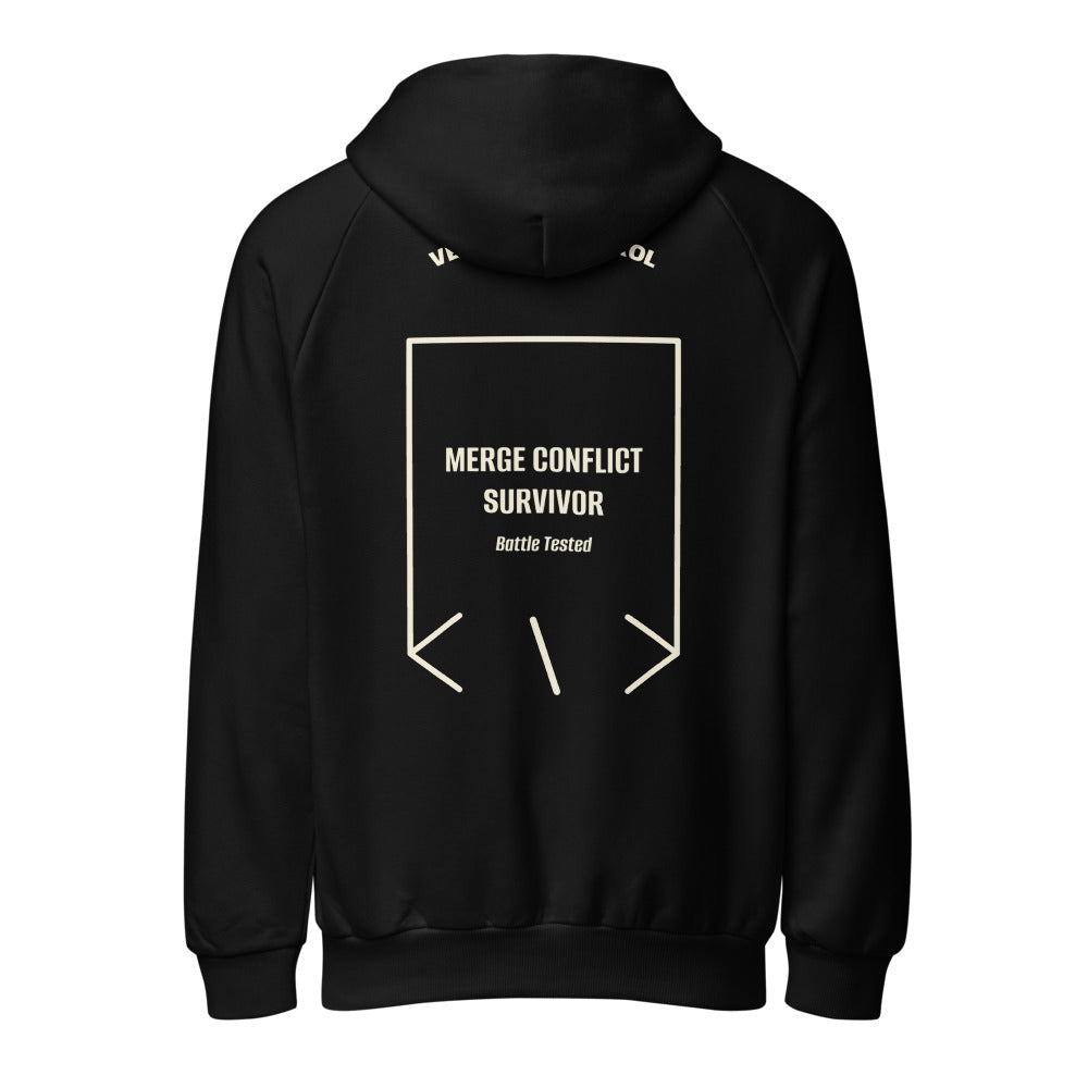 Merge Conflict Survivor — Black Cream back mockup
