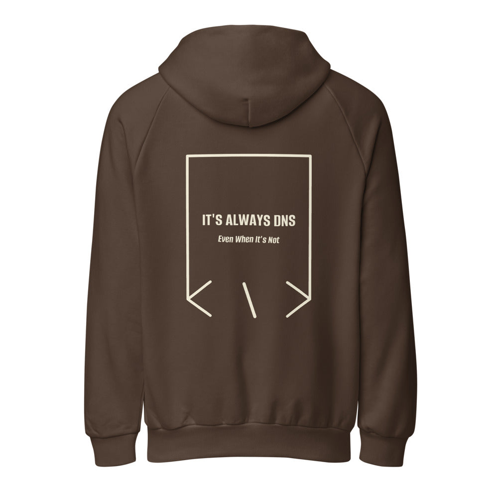 It's Always DNS — Chocolate Brown Cream back mockup