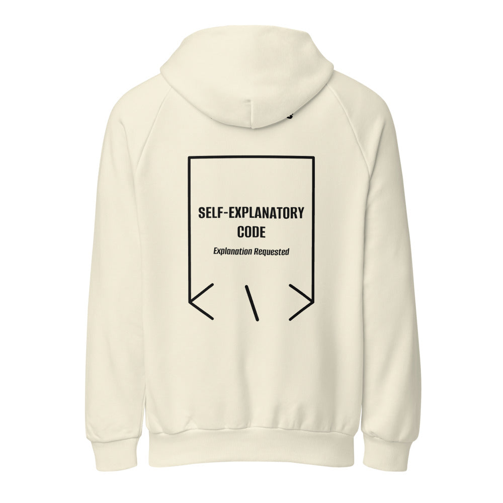 Self-Explanatory Code — Cream Black back mockup