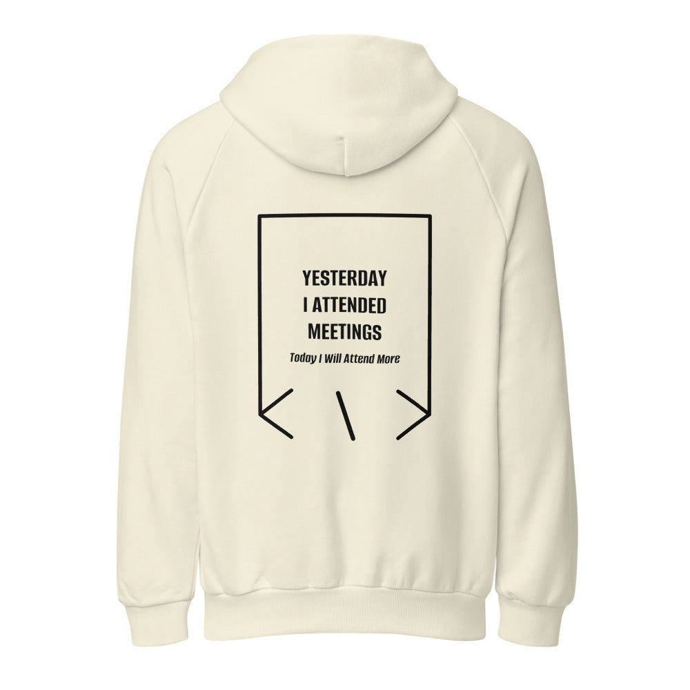 Yesterday I Attended Meetings — Cream Black back mockup