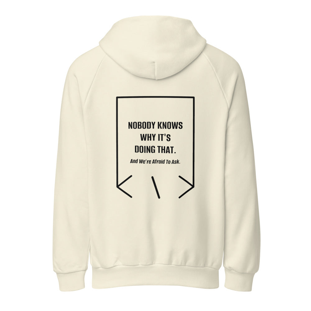 Nobody Knows Why It's Doing That. — Cream Black back mockup
