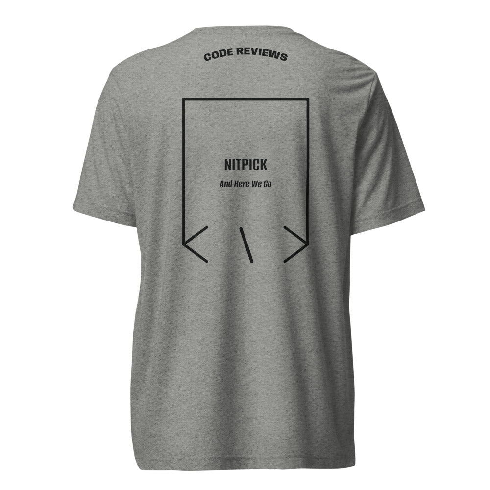 Nitpick — Athletic Grey Triblend Solid Black Triblend back mockup