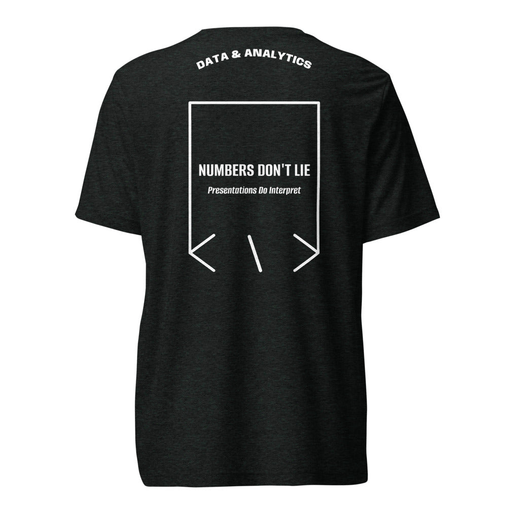 Numbers Don't Lie — Charcoal-Black Triblend Solid White Triblend back mockup