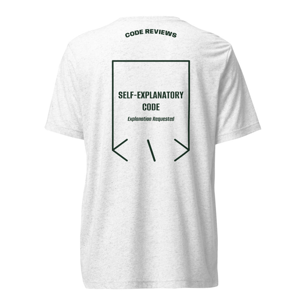 Self-Explanatory Code — secondary back mockup