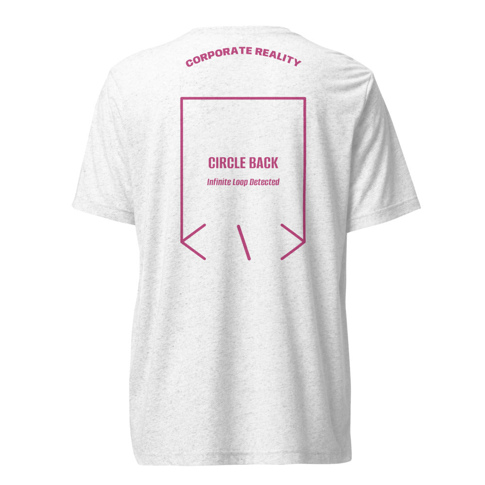 Circle Back — Solid White Triblend Berry Triblend back mockup