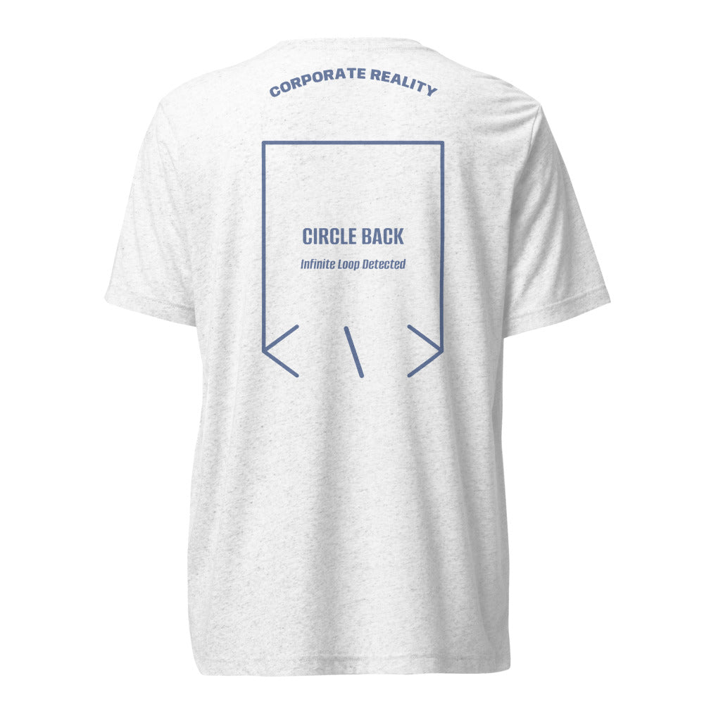 Circle Back — Solid White Triblend Blue Triblend back mockup