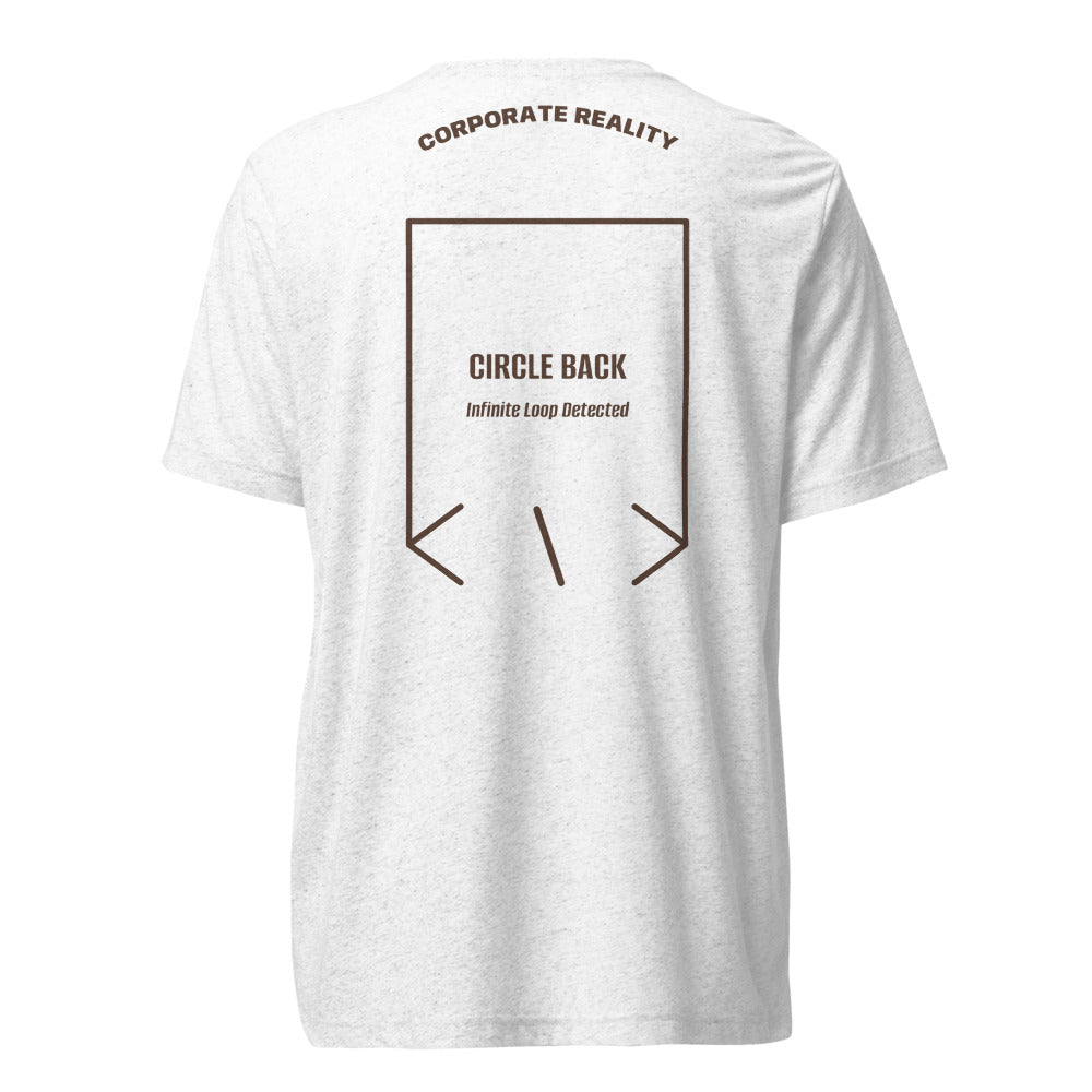 Circle Back — Solid White Triblend Brown Triblend back mockup