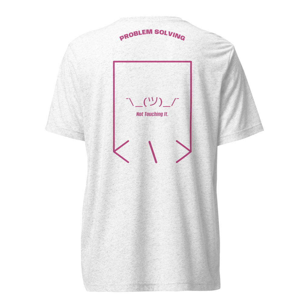 ¯\_(ツ)_/¯ — Solid White Triblend Berry Triblend back mockup