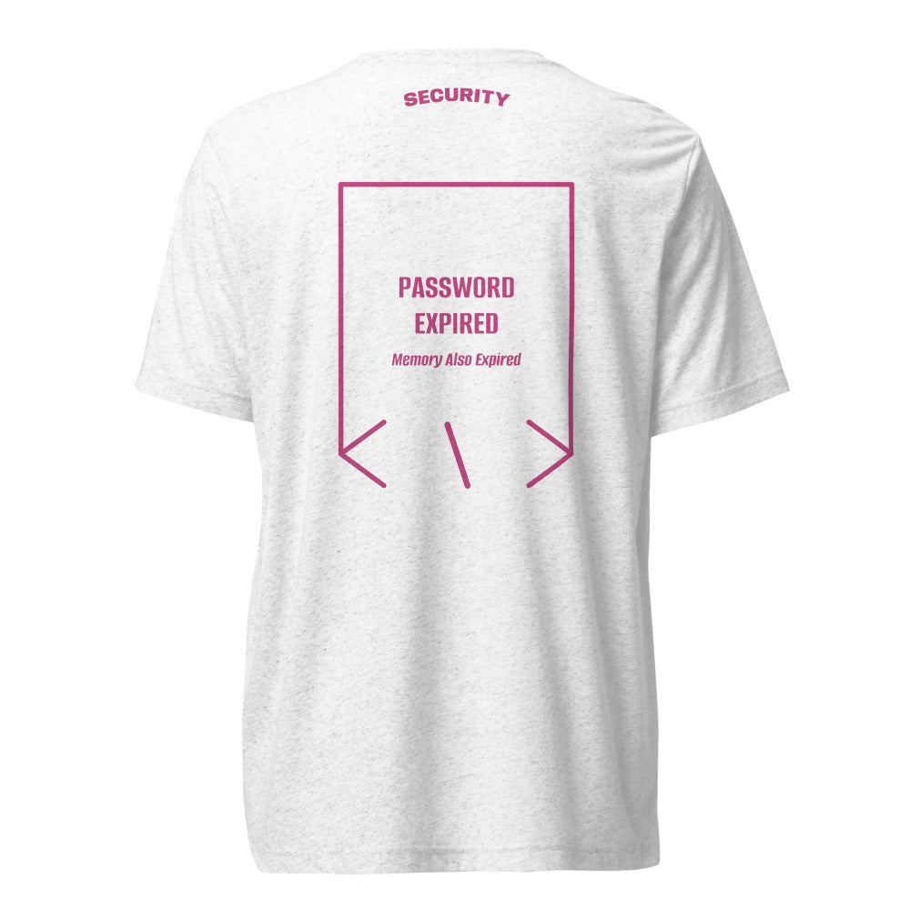 Password Expired — Solid White Triblend Berry Triblend back mockup