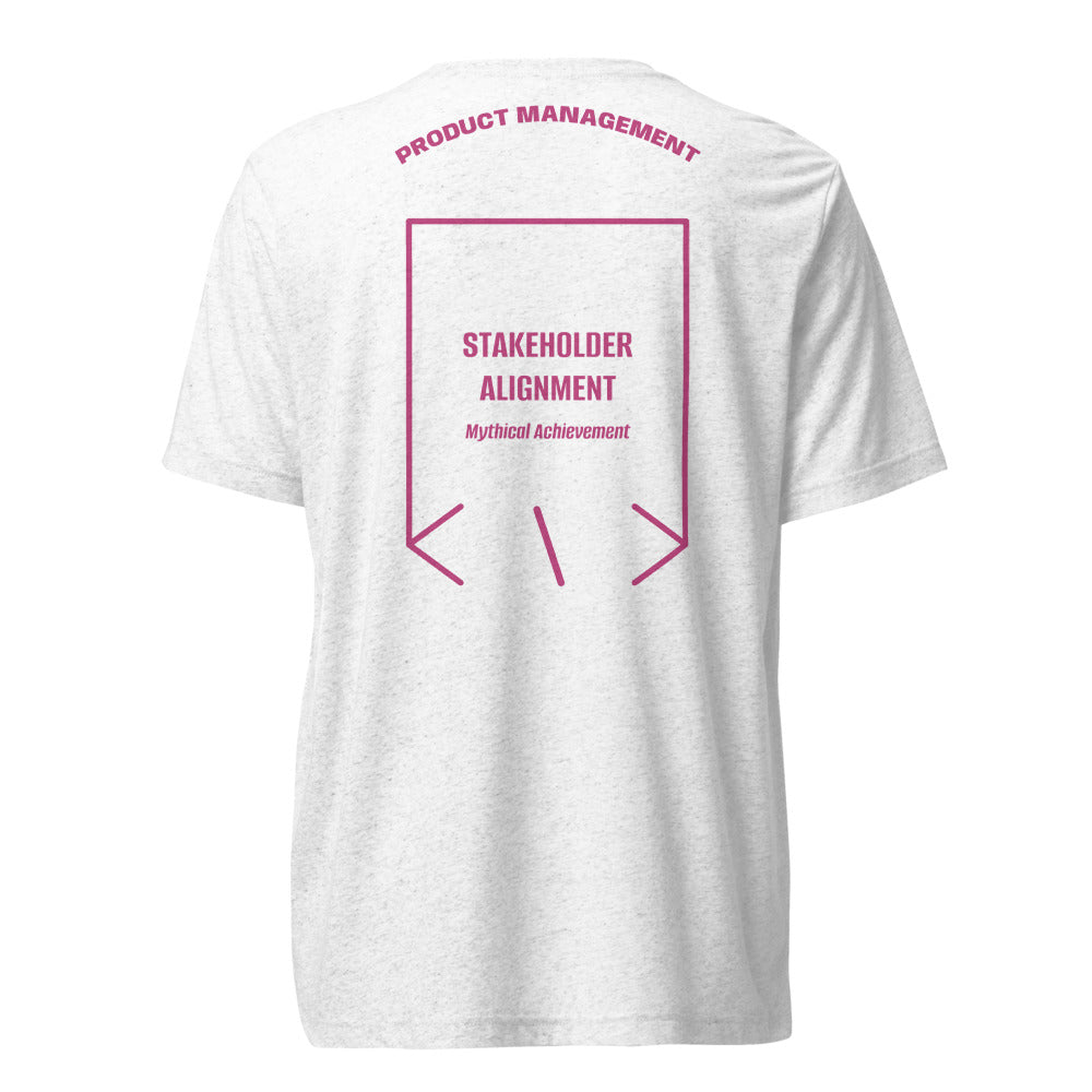 Stakeholder Alignment — Solid White Triblend Berry Triblend back mockup