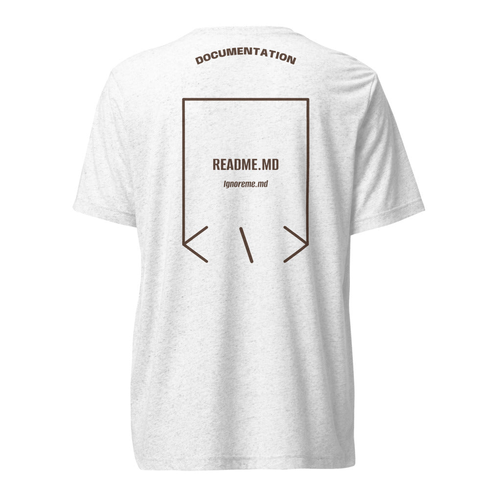 Readme.md — Solid White Triblend Brown Triblend back mockup