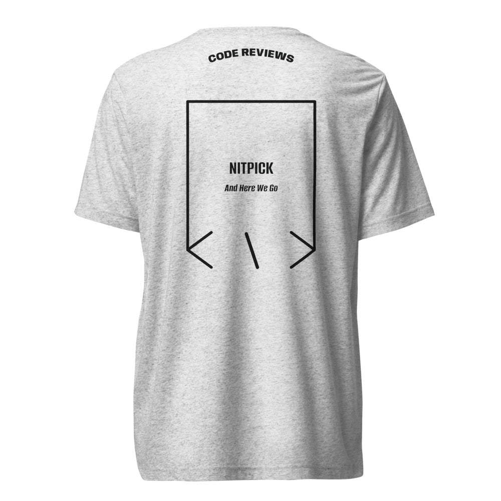 Nitpick — White Fleck Triblend Solid Black Triblend back mockup