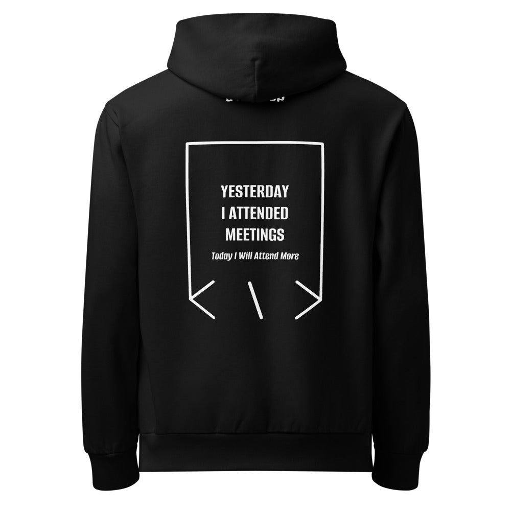 Yesterday I Attended Meetings — Black White back mockup