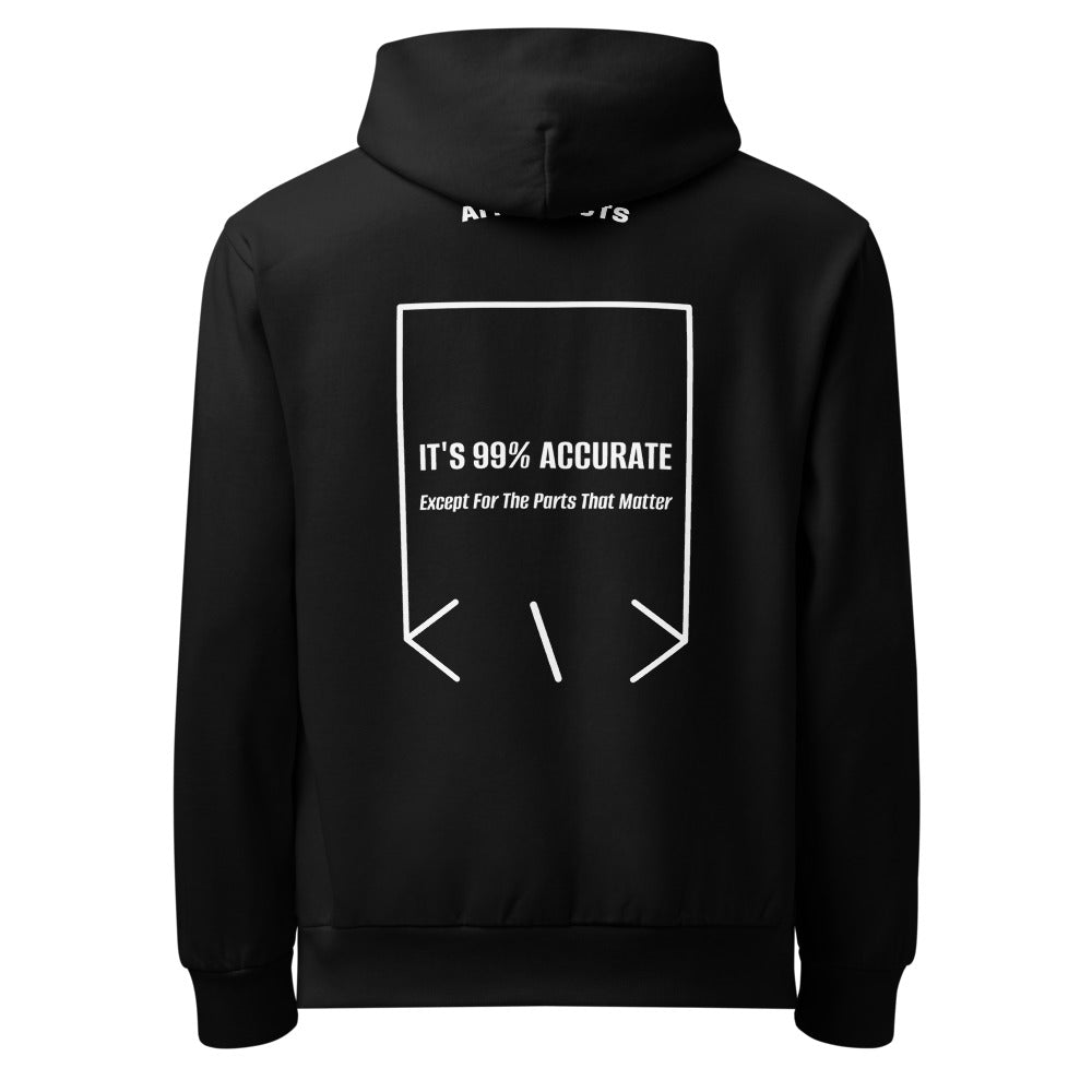 It's 99% Accurate — Black White back mockup