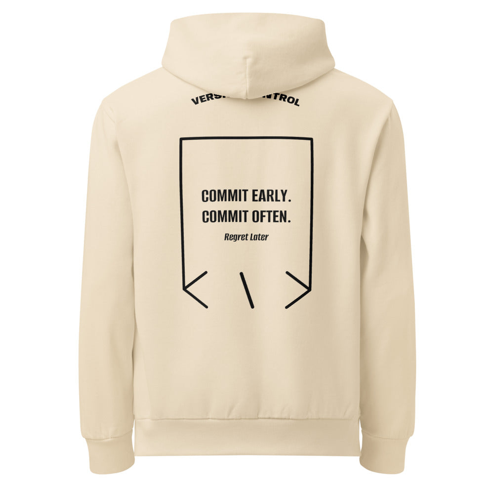 Commit Early. Commit Often. — secondary back mockup