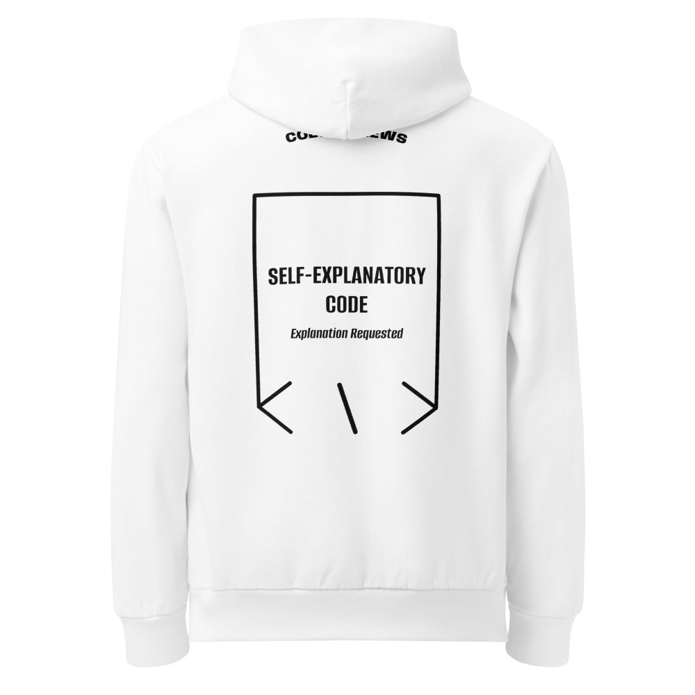 Self-Explanatory Code — secondary back mockup