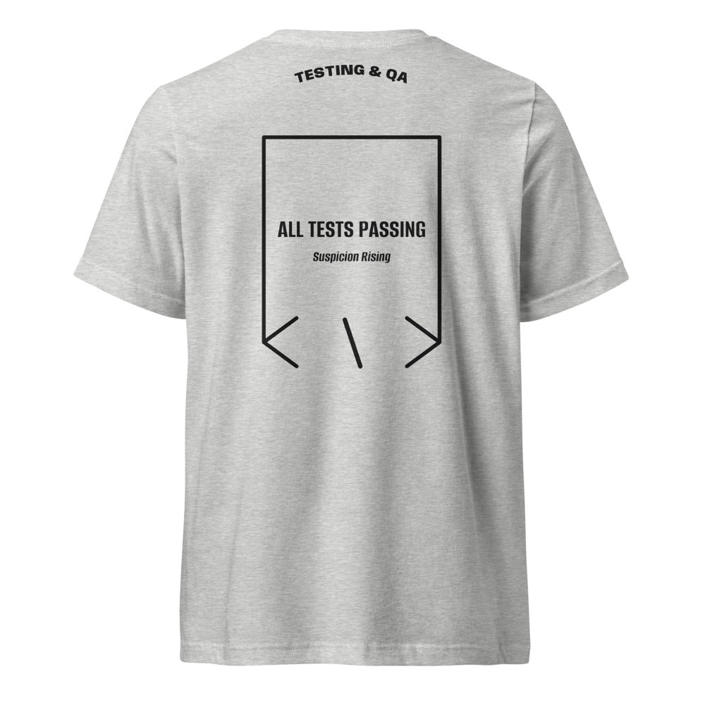 All Tests Passing — Athletic Heather Black back mockup