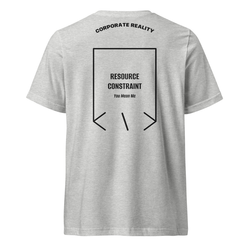 Resource Constraint — Athletic Heather Black back mockup