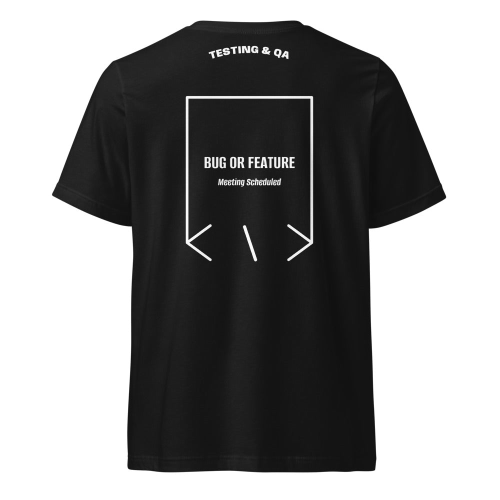Bug Or Feature — Black White back mockup