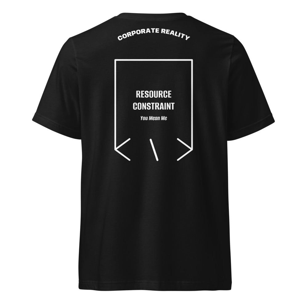 Resource Constraint — Black White back mockup