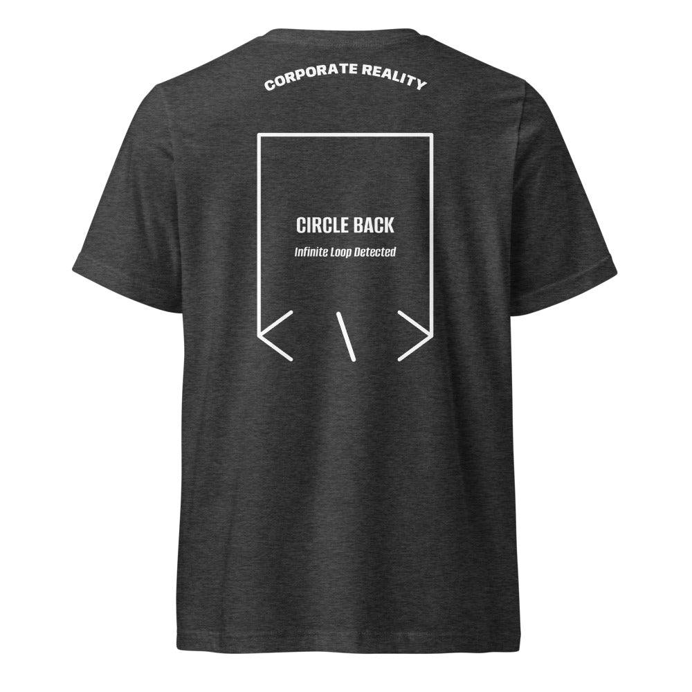 Circle Back — Dark Grey Heather White back mockup