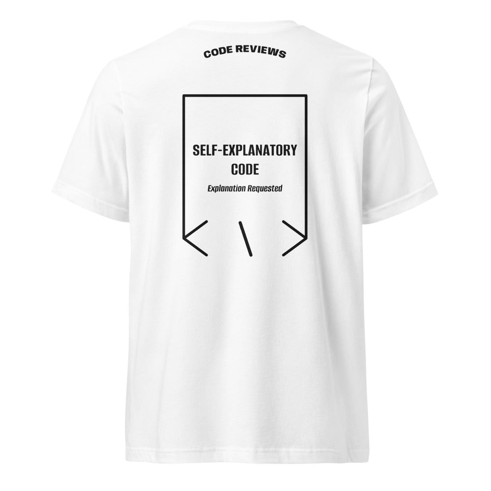 Self-Explanatory Code — secondary back mockup