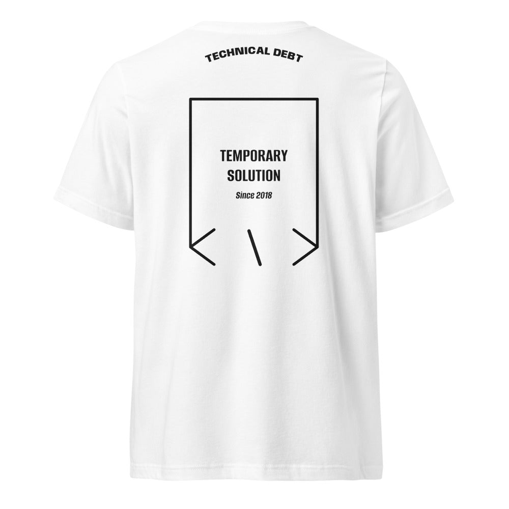 Temporary Solution — White Black back mockup